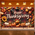thumbnail image 2 of Cartoon Turkey Thanksgiving Banner Autumn Leaves Harvest Cornucopia for Home Decoration Holiday Party, 2 of 9