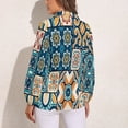 thumbnail image 2 of Traditional Ornate Portuguese Pattern Long Sleeve Blouse Woman Streetwear Casual Shirts Summer Oversize Woman Streetwear Clothing Birthday Present, 2 of 7