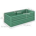 thumbnail image 3 of Outsunny Raised Garden Bed Metal Planter Box with Reinforced Rods, Light Green, 3 of 9