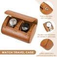 thumbnail image 3 of Estuche de viaje para reloj Uxcell para hombres, estuche de cuero para reloj, caja de almacenamiento portátil para reloj para Navidad, cumpleaños y aniversario, 2 ranuras (marrón), 3 of 7