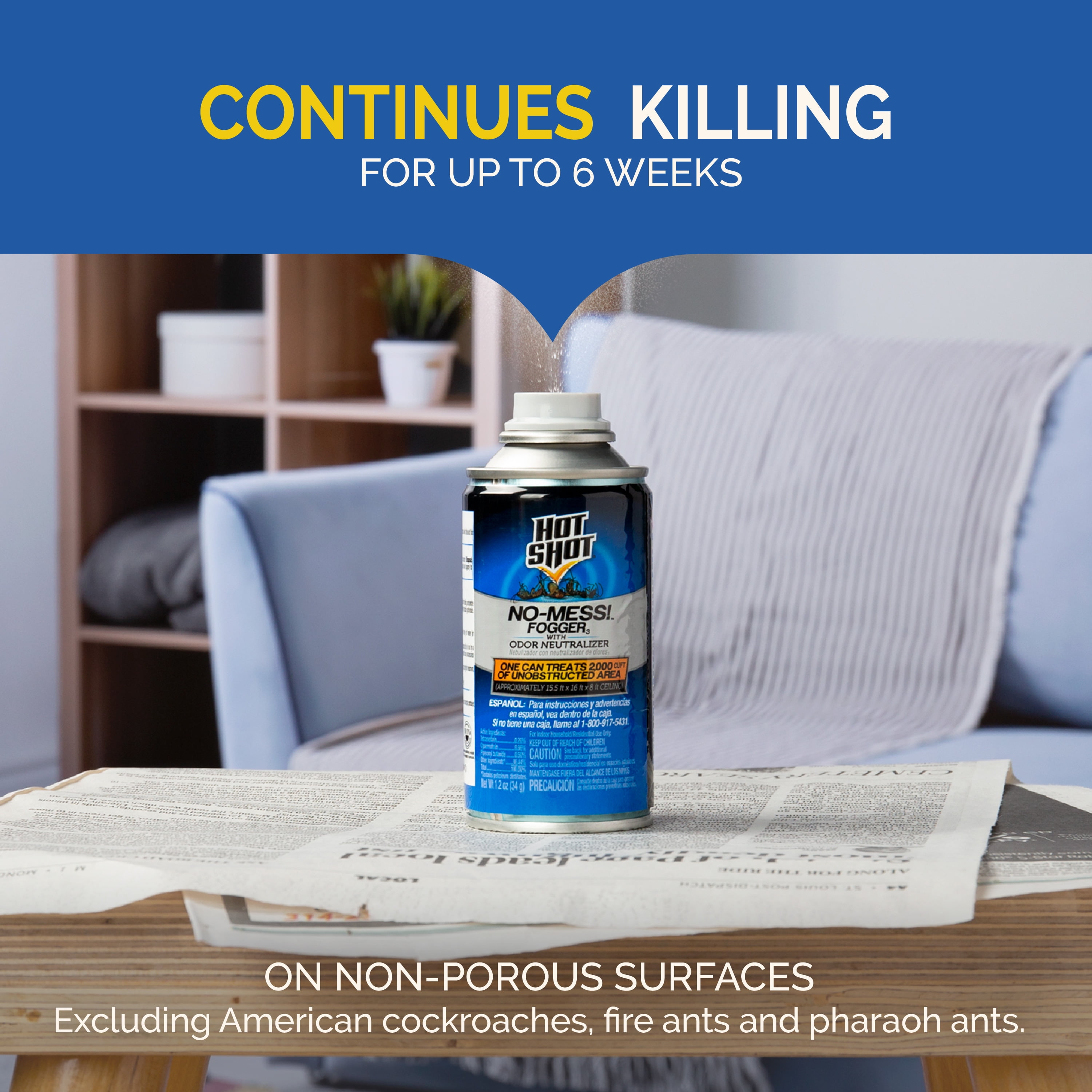 Hot Shot NoMess With Odor Neutralizer Insect Killer Fogger