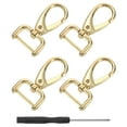 thumbnail image 1 of Uxcell 4Pcs Swivel Clasps, 0.75" Detachable Snap Hook with Screwdriver, Light Gold, 1 of 7