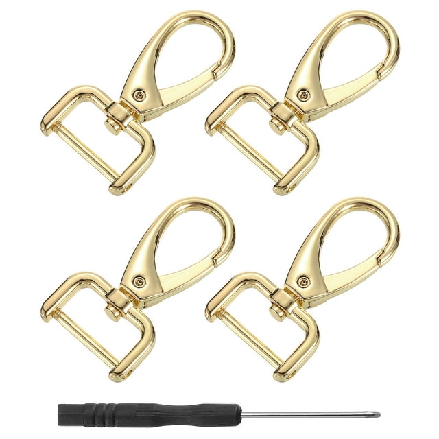 Uxcell 4Pcs Swivel Clasps, 0.75" Detachable Snap Hook with Screwdriver, Light Gold