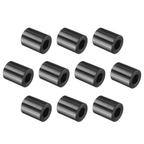 Uxcell 10 Pcs Aluminum Spacer, 1/2" Bore x 1" OD x 1-1/4" Length Black Round Spacer Unthreaded Standoff Bushing Plain Finish Metal Spacers