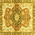 thumbnail image 1 of Ahgly Company Machine Washable Indoor Square Abstract Yellow Modern Area Rugs, 8' Square, 1 of 4