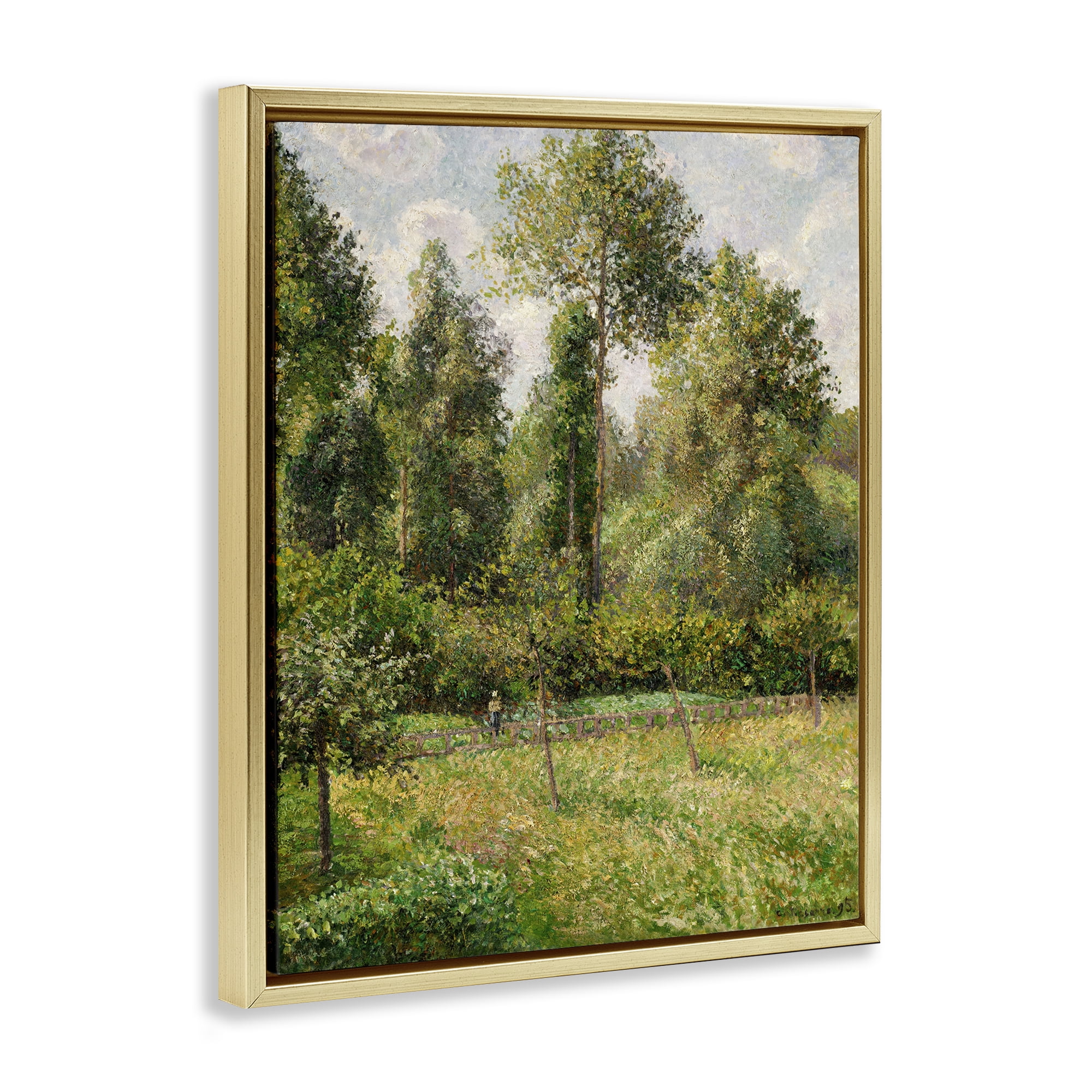 Stupell Industries Poplars Classic Landscape Gold Framed Floater Canvas Wall Art, design by Camille Pissarro