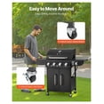 thumbnail image 6 of Gas Grill 4 Burner Propane Grill with Side Burner, 425 SQ.In, 52000 BTU Outdoor BBQ Grill, Carbon Steel Grates, 2 Shelves for Patio & Garden, 6 of 9