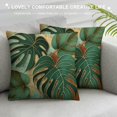 thumbnail image 3 of COMIO Teal Green Leaf Lumbar Pillow Covers Summer Tropical Monstera Leaves Plant Decorative Pillow Cases Botanical Throw Pillows Modern Home Decor For Sofa Couch Outdoor White, 3 of 5