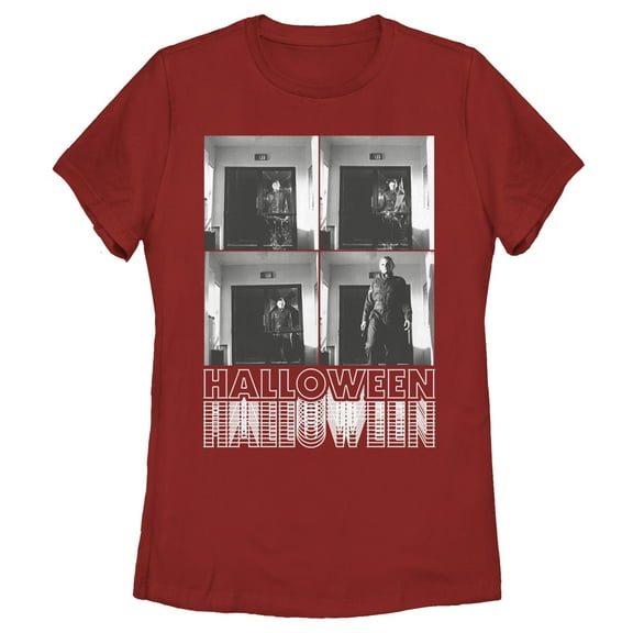 Women's Halloween II Photo Sequence  Graphic Tee Red Medium