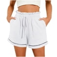 thumbnail image 1 of AQUARIVE Womens Jeans Shorts Drawstring Waist Fashion Loose Shorts Solid Color High Waisted With Pockets Wide Leg Spring Summer Breathable Athletic Gym Short Pants S, 1 of 7