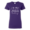 thumbnail image 1 of Wild Bobby I'm Only Talking to Jesus Today Inspirational/Christian Women Graphic Tee, Purple, XX-Large, 1 of 6