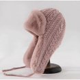 thumbnail image 1 of (C) Russian Aviator Hat with Faux Fur Ear Flap Trapper Hat for Men Women Warm Winter, 1 of 3