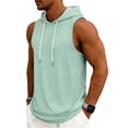 thumbnail image 2 of Yifymode Men's Tank Top Gym Sleeveless Hoodies Summer Casual Hooded Shirts Muscle Bodybuilding Lightweight Sweatshirts,Mint Green XL, 2 of 4