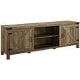 thumbnail image 2 of 2 Piece Barn Door TV Stand Console and Buffet Side Table Set in Rustic Oak, 2 of 9