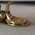 thumbnail image 3 of 49.2" Marble Coffee Table with Sintered Stone Top, Stainless Steel Base, 3 of 10