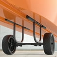 thumbnail image 6 of GanFindX Kayak Heavy-Duty Trolley Cart 8" Solid Airless Wheels Detachable Adjustable Width, Aluminum Black, 6 of 7