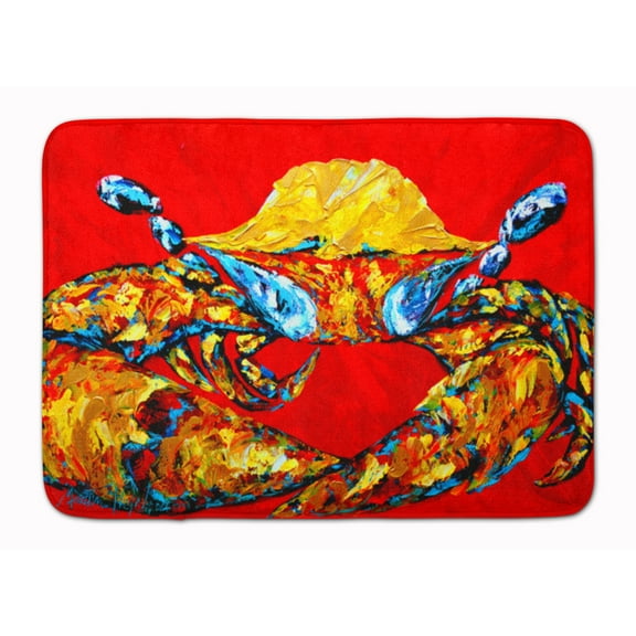 Carolines Treasures MW1115RUG Crab Fat and Sassy Machine Washable Memory Foam Mat 19 X 27" multicolor