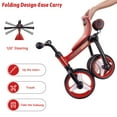 thumbnail image 6 of Wdmiya 4 in 1 Toddler Tricycle for 2-5 Years Old Kids, Folding Toddler Bike with Removable Pedals, Gift & Toys for Boy & Girl, Balance Training for Baby Bike Infant Trike, Red, 6 of 9