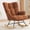 Brown, variant on Nursery Rocking Chair Teddy, Upholstered Glider Rocker with High Backrest, Comfortable Stylish Accent Armchair with Padded Seat for Living Rooms, Bedrooms, Offices