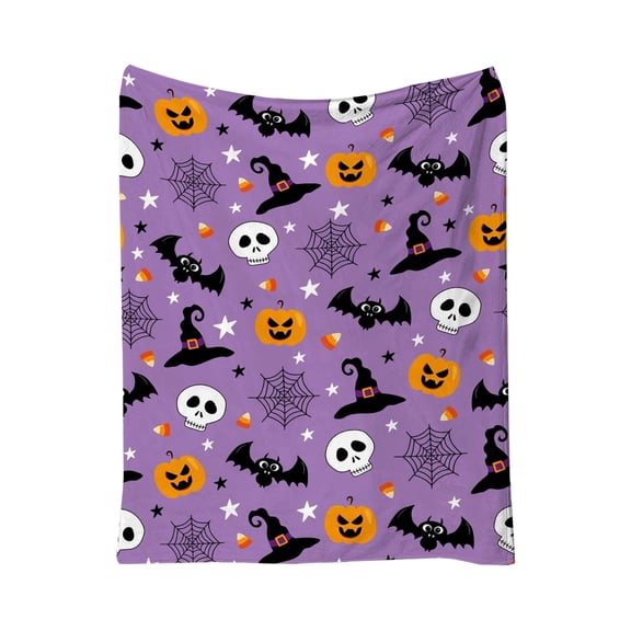 Halloween Printed Fleece Blanket Soft Throw Blanket Warm Cozy Decorative Nap Blanket All Season Flannel Blanket For Sofa Couch Bedroom Office And Halloween