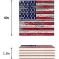 thumbnail image 2 of FMSHPON Independence Day American Flag on Wood Plank Set of 8 Coaster for Drinks, Absorbent Ceramic Stone Coasters Cup Mat with Cork Base for Home Kitchen Room Coffee Table Bar Decor, 2 of 3