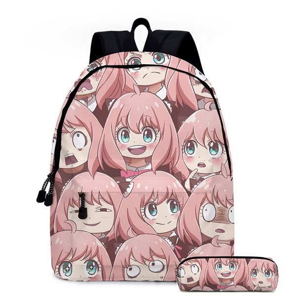 Mochila familiar de espía de Anime, mochilas escolares para estudiantes, mochila para niños y niñas con estuche para lápices, bolsa de viaje para Cosplay, mochila, regalo para niños hola suerte unisex