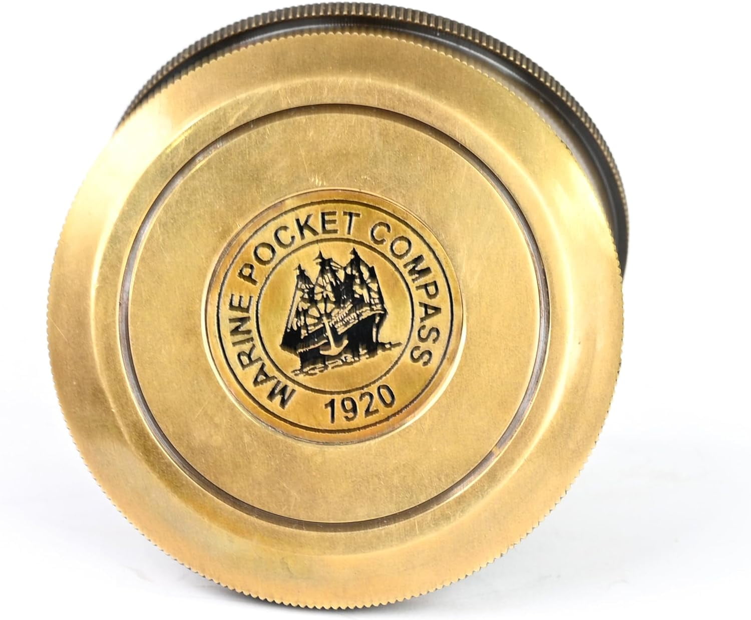 Indian Nautical Instruments 2 inches Vintage Compass Replica Brass Pocket Transit Compass - Robert Frost Poem
