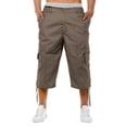 thumbnail image 1 of Ceisia Men's Multi-Pocket Cargo 3/4 Pants Loose Straight-Leg Workwear Shorts with Drawstring Cuffs for Summer Khaki M Gifts, 1 of 4