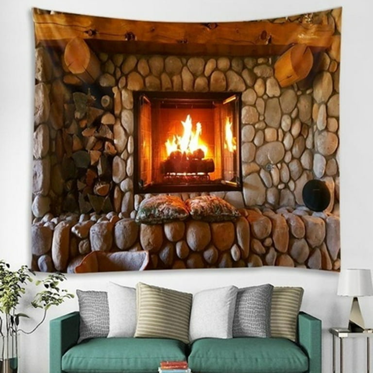 VEAREAR Stone Fireplace Pattern Wall Art Hanging Tapestry Room Bedspread  Blanket Decor - Walmart.com