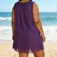 thumbnail image 5 of Htigea Chiffon Tank Dress for Women Summer Sleeveless V Neck Mini Dresses Flowy Casual Loose Fit Beach Swim Cover Ups Purple L, 5 of 7