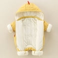 thumbnail image 4 of Pandaie Baby Boys Girls Snowsuit 0-3 6-12 12-18 Months Hooded Jumpsuit Romper Infant Cute Winter Coat Newborn Puffy Jacket Clothes Yellow 18-24 Months, 4 of 9