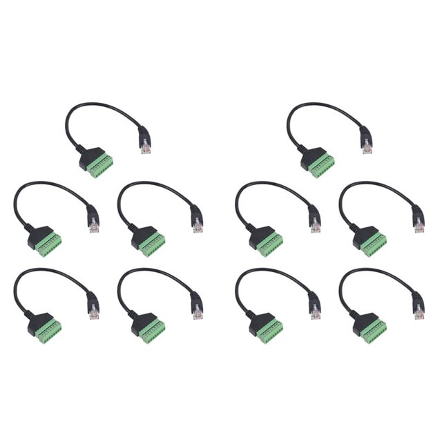 10X Conector de Terminal de Tornillo RJ45 Cable RJ45 Macho una Cable de ExtensióN de 8 para Cat5 / 6/7 Ethernet Extender AV CCTV DVR