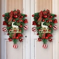 AKUMRi Fall Door Wreath,2024 Christmas Upside Down Tree Red Fruit