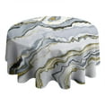 thumbnail image 4 of Abstract Marble Grey Gold Round Table Cloth,Wrinkle Free Table Cover with Polyester,Waterproof Reusable Tableclothes for Weeding Birthday Tea Party Decorations (Round,60x60inch), 4 of 6
