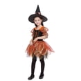 thumbnail image 4 of LUOGENLI Robe Mignonne Sorcière Orange Ensemble pour Filles Fête Trick Ou Fêtes à Thème Robe Maxi avec Shorts pour Filles Orange 6-7 Ans, 4 of 4