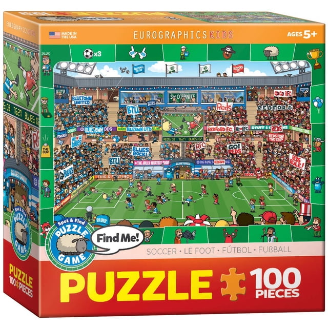 Rompecabezas EuroGraphics Soccer Spot & Find de 100 piezas