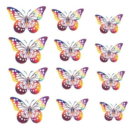 Dengmore Wall Decor 12pcs Butterf Design Decal Art Wall Stickers Room Magnetic Home Decor