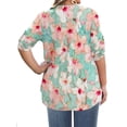thumbnail image 2 of CLOOCL Women Plus Size Blouses Small Broken Flower Pattern Printed V-Neck Long Sleeve T-Shirt Female Fashion Big Size Tops, 2 of 9