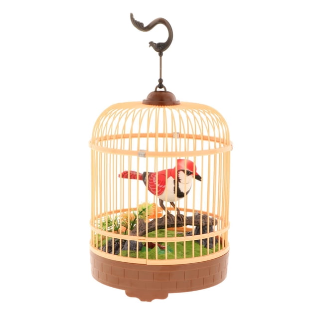 Birdcage Chirping Jaula Sonidos Movimiento Bird Amarillo Yuyangstore Jaula de pájaros de imitación