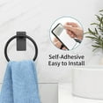 thumbnail image 4 of Adhesive Towel Ring,Hand Towel Holder For Bathroom,Metal Round Towel Holder,Wall Mount Bathroom And Kitchen Towel Rack,No Drilling Adhesive Towel Ring,Towel Hanger For Bathroom Organizer,Silver, 4 of 6