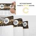 thumbnail image 5 of Black Golden Striped No Hook Shower Curtain Waterproof, Bathroom Curtains with Snap in Liners and See Through Top Window, Luxury Farmhouse Stripes Hotel Style Bathtub Curtains Shower 48"Wx72"L, 5 of 8