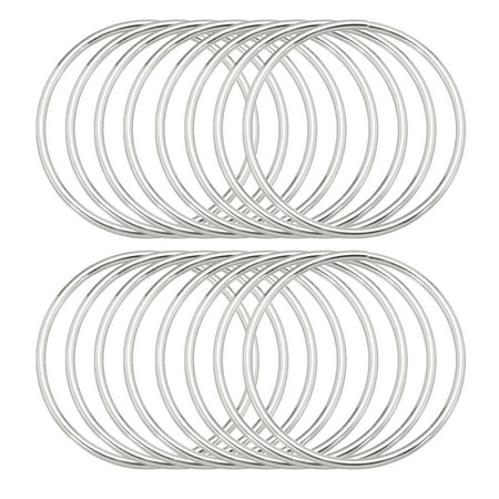 Uxcell 16Pcs Dream Catcher Rings, 2.8" Metal Hoops for Crafts Wreath Hoop Rings for Wall Hanging Crafts Home Decorations DIY Wedding Wreath Decor, Silver 2.5"