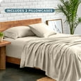 thumbnail image 6 of Bare Home Luxury Bed Sheet Set - Premium 1800 Collection - 4 Piece - Twin, Sand, 6 of 8