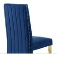 thumbnail image 2 of Navy Blue Tufted Velvet Accent Side Chairs with Gold Chrome Detailing (Set of 2), 2 of 4