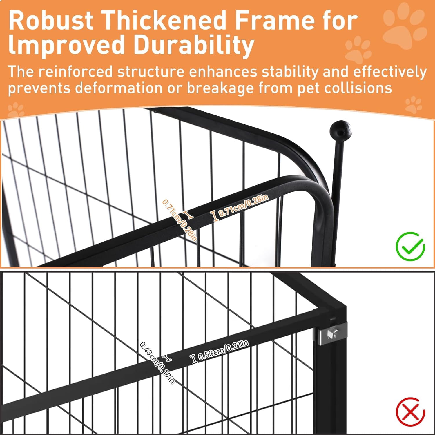 Dog Playpen 32 Inch Black Dog Fence for Small and Medium Dogs Indoor Outdoor Use Perfect Dog Pen for Camping Yard RV Garden Fence 12 Panels