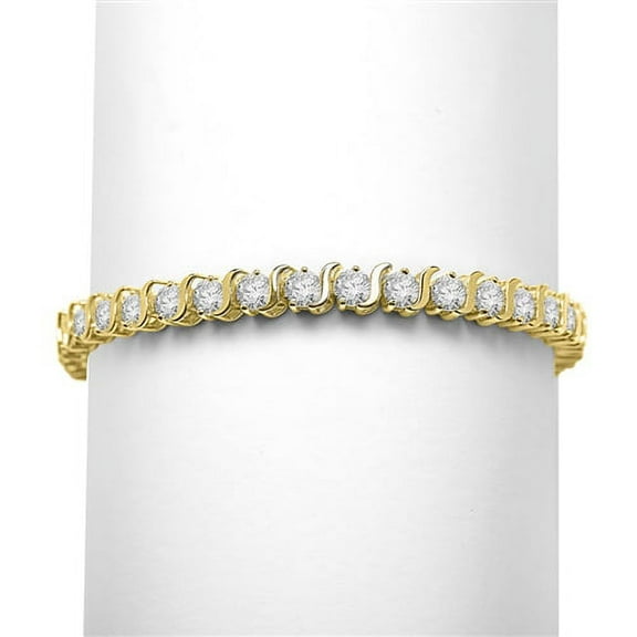 Diamond Essence 'S' Links Bracelet with 7.50 cts.t.w. of Round Brilliant Stones - VBE1998 - 6.5 inches