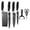Black, variant on JWZZYD Knife Set, 6-Piece Kitchen Knife Set, Anti-Rust Coated Stainless Steel Chef Knives with Scissors & Peeler, Professional Cooking Knives with Ergonomic Handles, Dishwasher Safe(Brown, 1 Set)