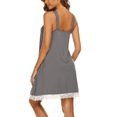 thumbnail image 4 of Womens Chemise Sleepwear Full Slips Lace Nightgown Cotton Jersey Lingerie, 4 of 6