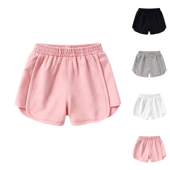 Acaics Girl Shorts Soft Cotton Solid Color Summer Clothes Size 1-11