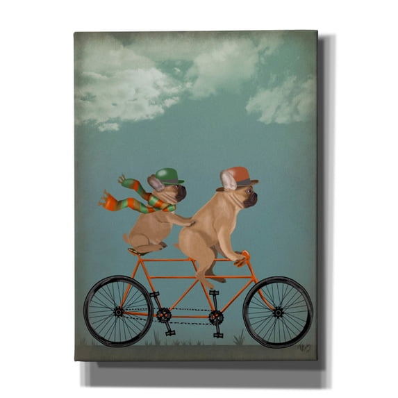 Epic Graffiti 'French Bulldog Tandem,' by Fab Funky, Canvas Wall Art, 40"x54"